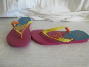 WOMAN'S HAVAIANAS PINK/TEAL FLIP FLOPS SIZE 41-42 - Picture 1 of 7