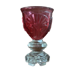 Pokal Glas Rubinglas Becher Biedermeier Gründerzeit Mittelalter Hedwigsbecher - Picture 1 of 7