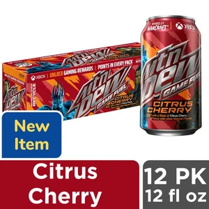 FREE SHIPPING - MOUNTAIN DEW GAME FUEL CITRUS CHERRY 12 PACK CANS Soda Pop - Picture 1 of 2