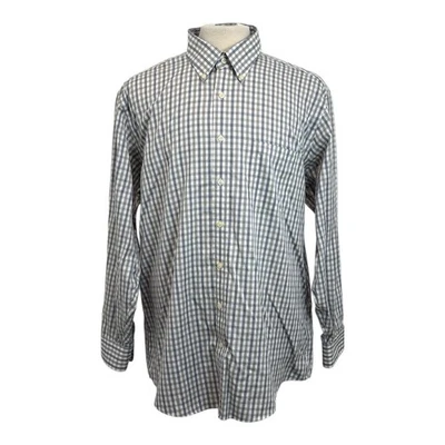 Kirkland Signature Shirt Mens 17.5" 34/35 Blue Plaid Button Down Traditional Fit - Image 1 of 4