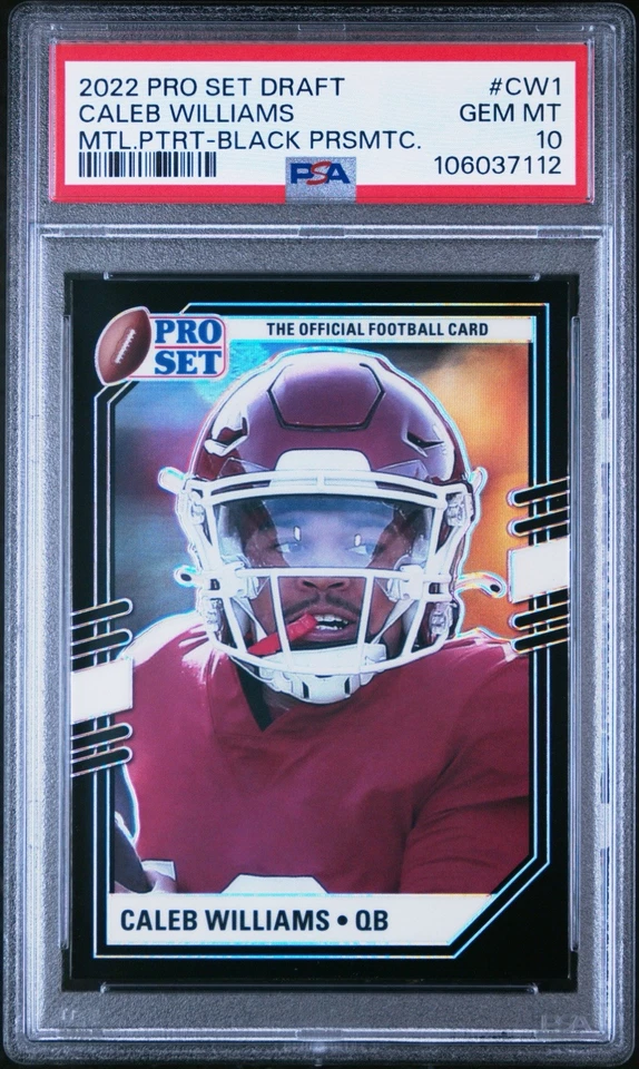 PSA 10 - POP 2! 2022 LEAF PROSET DRAFT CALEB WILLIAMS BLACK METAL PORTRAIT #CW1 - Image 1 of 3