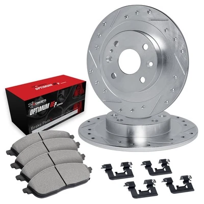 For Audi Cabriolet 94-98 Drilled & Slotted Rear Brake Kit w Optimum Pads Foto 1 de 2