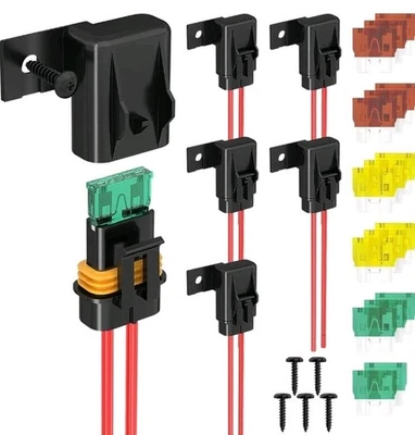 Inline Fuse Holder 12V 12 AWG Waterproof ATC/ATO Blade w 20 30 40 Amp - Image 1 of 4