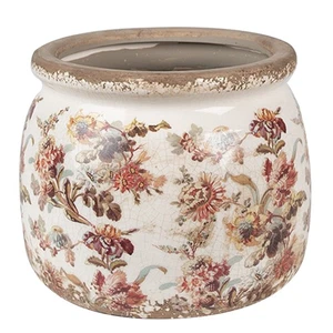 Übertopf Blumenübertopf Pflanztopf Antik Rose Blumentopf Ø 16x13 cm Clayre & Eef - Bild 1 von 2