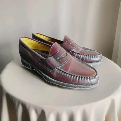 Brooks Brothers Penny Loafers Shoes 0102 Men’s Size 10.5 D Burgundy USA *NICE* - Image 1 of 4