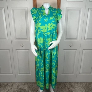 Shein Hawaiian Long  Dress Floral Size Large Resort Hawaii Sun Dress Muu Muu - Picture 1 of 8