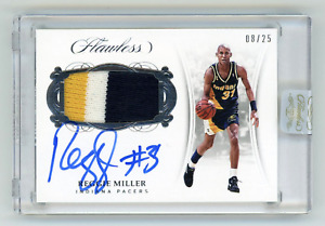 REGGIE MILLER 2017-18 Panini Flawless Auto Game Worn Used Jersey Patch 8/25 HOF