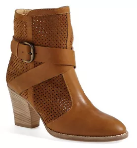 NEW Aquatalia by Marvin K Fawn Western Leather Bootie Boot 8.5 Brown Sport Calf - Foto 1 di 12
