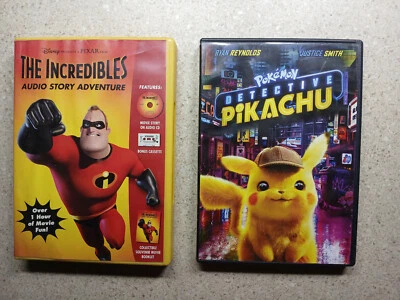 The Incredibles Audio Story Adventure & Pokémon Detective Pikachu lot#433 used Foto 1 de 4