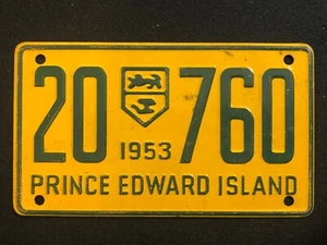 1953-54 General Mills Wheaties Tin Mini Bicycle License Plate - Prince Edward Is - Picture 1 of 2