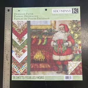 K & Company Tim Coffey Christmas Santa 12x12 Designer Paper Pad 36 Sheets NOS - Picture 1 of 17