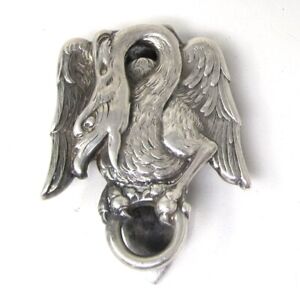  Antique Sterling Silver Money Clip Eagle Design R Blackinton Co Bird Motif