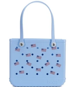 Bogg Bag Original Bogg in Coastal USA Tote Bag size small lt blue flag new nwt - Picture 1 of 2