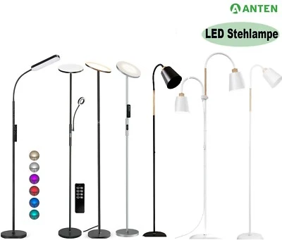 ANTEN LED Stehleuchte Stehlampe Flexibler Schwanenhals Dimmbar Leselampe - Bild 1 von 4