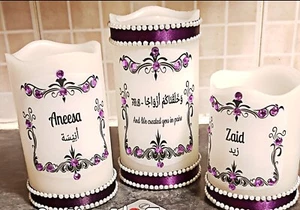 LED Candles With Customize Words For Gift Eid Wedding Home Décor Hajj & Umrah - Picture 1 of 20