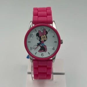 Disney MIN081 Minnie Mouse Women's Girl's Pink Silicone Band 3-Hand Analog Watch - Picture 1 of 3