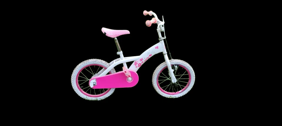 Barbie Kinderfahrrad 16 zoll Mädchen gebraucht fahrbereit mit Stützrädern - Bild 1 von 2