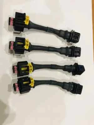 4 Cavi adattatore Landirenzo OEM Fiat femmina e Bosch maschio iniettori MED