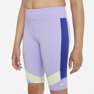 Nike One Dri-Fit Mid Rise 9" Bike Shorts Purple Big Kids Girls Youth Size XS - Picture 1 of 4