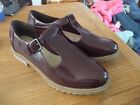Clarks Somerset Burgundy Patent Leather Mary Jane Shoes Size 5 Worn Once