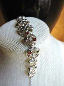 Pulsera de piedras preciosas multicolor de plata esterlina 925 - Imagen 1 de 8