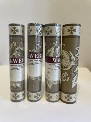 Винтажные обои кайма Waverly 4 рулона цветочный 5 ярдов цветочный серо-коричневый Канада - Изображение 1 из 3