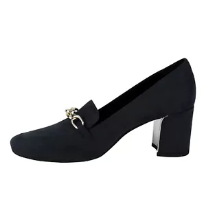 Women's Mid Chunky Heel PU Leather Square Toe Slip on Pumps Casual Loafers Shoes - Picture 1 of 69