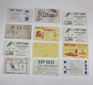 Ham Amateur Radio Call Cards Postcards - QSL Cards- Lot Of 12- New York Maine - Picture 1 of 2