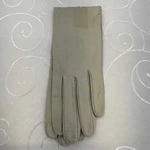 Vintage Beige Leather Gloves For Women Size 6.5 - Picture 1 of 4