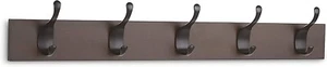 Amazon Basics Wood Wall Mounted Modern Coat Rack - 5 Hook, 57 cm, Espresso - Picture 1 of 5