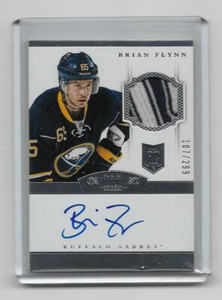 Brian Flynn 2013-14 Panini Dominion Rookie Patch Auto 107/299 Buffalo Sabres