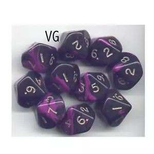 NUOVO set di dadi RPG di 10D10 - viola Oblivion - Foto 1 di 1