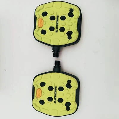 LOOK Geo Trail Grip Pedals-Platform 9/16" Mountain City Bike Vibram Grip "Lime" - Image 1 of 4