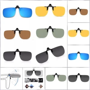 Unisex Polarized UV400 Flip up Clip on Sunglasses Driving Sports Fishing Eyewear - Picture 1 of 18