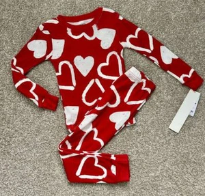 Carter's Kids Girls Heart Patterned Valentine Pajamas Cotton NWT sz 4 - Picture 1 of 3