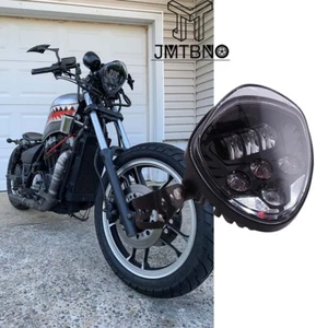 Faro delantero LED de alta/lo negro DOT 7" para motocicleta para Harley Electra Glide Honda - Imagen 1 de 12