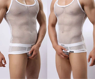 T-shirt Manview canotta canottiera a rete traforata transparent  sexy nera black - Imagem 1 de 3