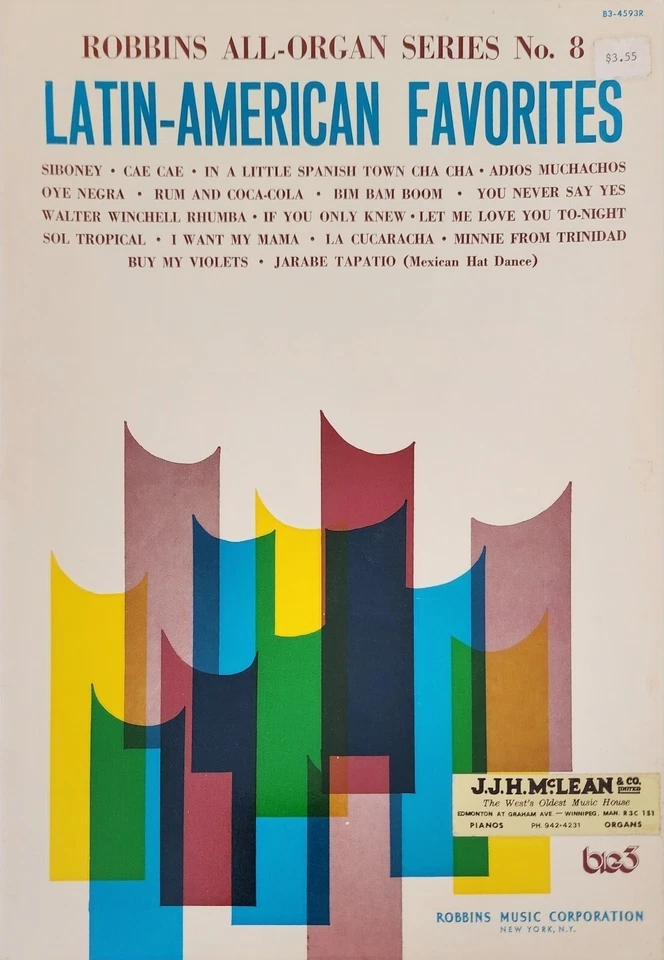 Organ Latin American Favorites Series No 8 Sheet Music Song Book - Image 1 of 4