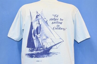Camiseta de colección años 70 RATHER BE SAILING CALIFORNIA CRAZY SHIRTS HAWAII VELERO L Foto 1 de 4