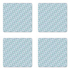 Ambesonne Abstract Motifs Coaster Set Of 4 Square Hardboard Gloss Coasters