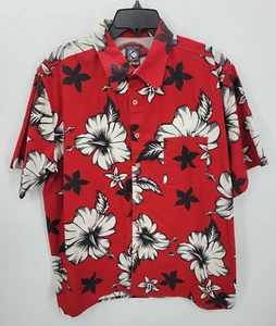 Kirra Hawaiihemd Herren XL rot geblümt kurzarm tropisch Knopfleiste Camp - Bild 1 von 10