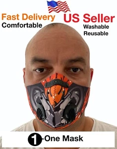 Cycling Half Face Mask Active Carbon Filter Breathing Valves Washable Face Mask - Picture 1 of 11