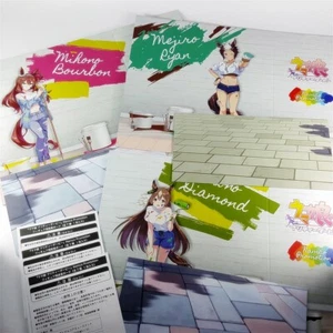 Uma Musume Figure Background board set of 3 Mejiro Mihono Satono Bandai Namco - Picture 1 of 7