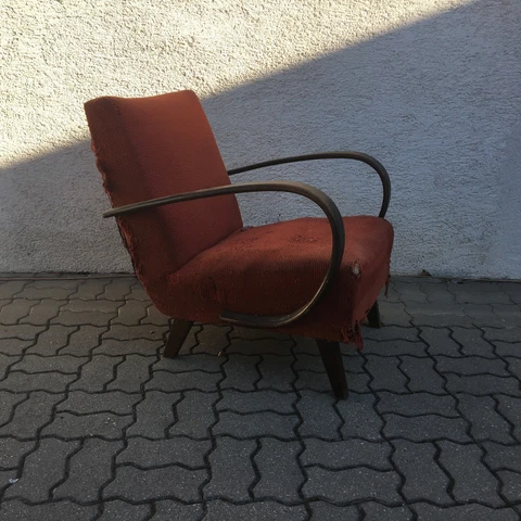 Jindrich HALABALA H410 Lounge Chair UP ZÁVODY 30s Wood Art Deco Cover