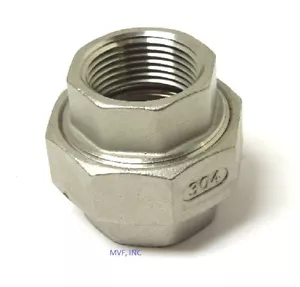 1/2" 150 Threaded (NPT) Hex Union 304 Stainless Steel, Pipe Fitting SS040441304 - Picture 1 of 3