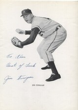1954 Philadelphia Athletic Team Issue Jim Finigan Autograph