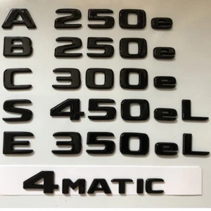 Gloss Black for New Energy Letters A250e B250e C300eL C350e E300eL E350e C350eL - Picture 1 of 10