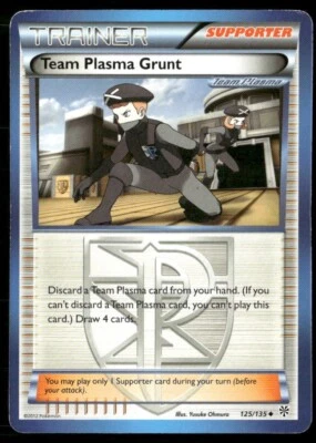 2013 Plasma Storm Set Pokemon Card 125  Team Plasma Grunt LP - Image 1 of 2