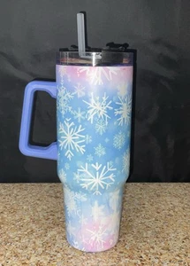 Roughneck 40 Unzen Holiday Expressions Schneeflocken Becher kalt 18 Stunden/heiß 7 Stunden *LESEN* - Bild 1 von 7