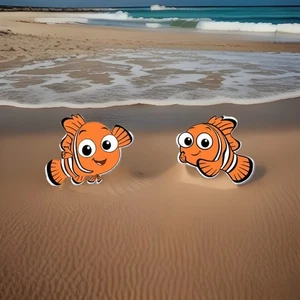 Nemo - Pendientes hechos a mano (aprox. 0,25 pulgadas) - Imagen 1 de 1